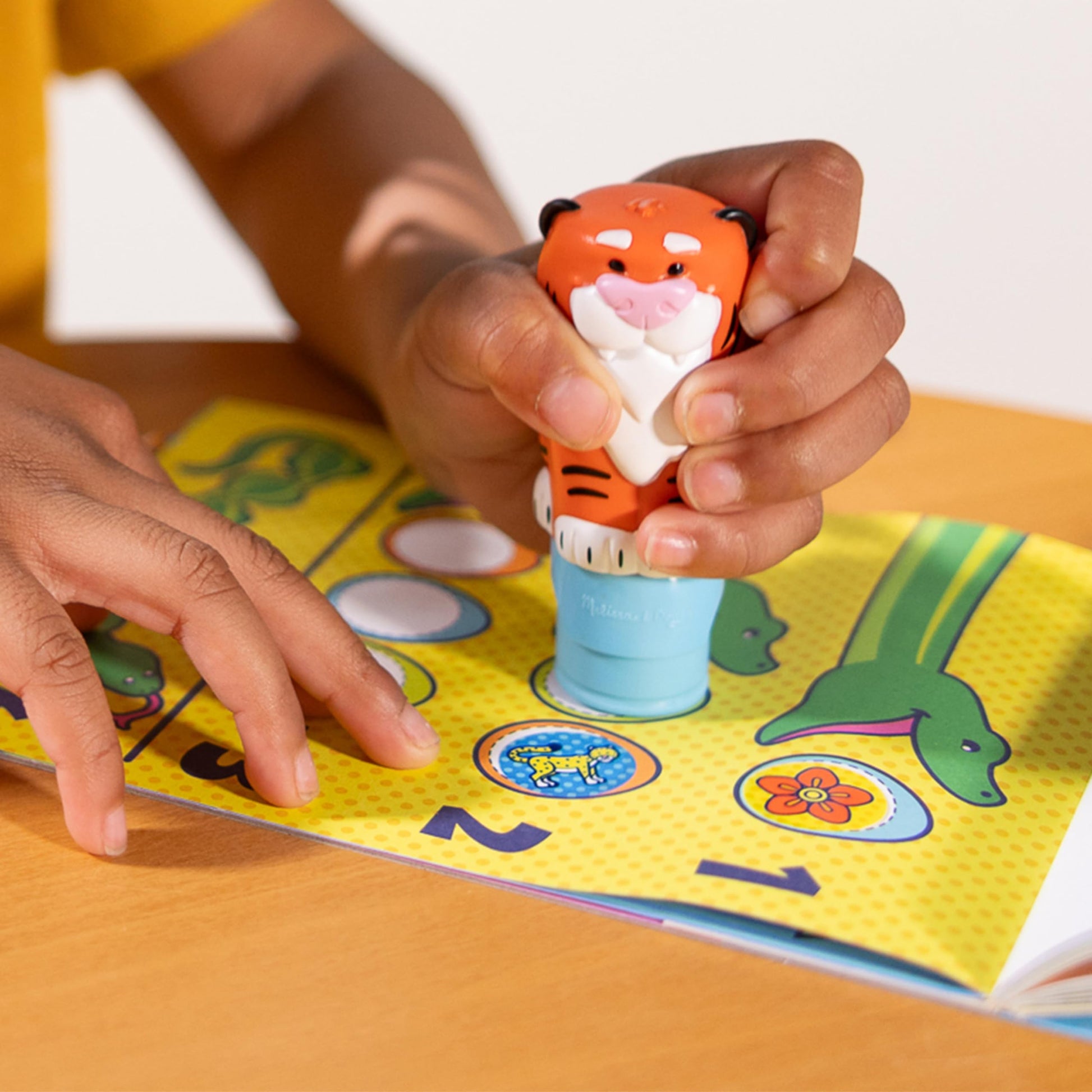 Buy now Melissa & Doug Sticker Wow!ƒ?› Dinosaur and Tiger Bundle: 2 24-Page Activity Pads, 2 Sticker Stampers, 600 Stickers, Arts and Crafts Fidget Toy Collectible Characters at indiglob india