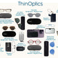 Buy now ThinOptics unisex-adult Reading Glasses + Black Universal Pod Case | Black Frames, 2.00 Strength Readers Black Frames / Black Case, 44 mm at indiglob india