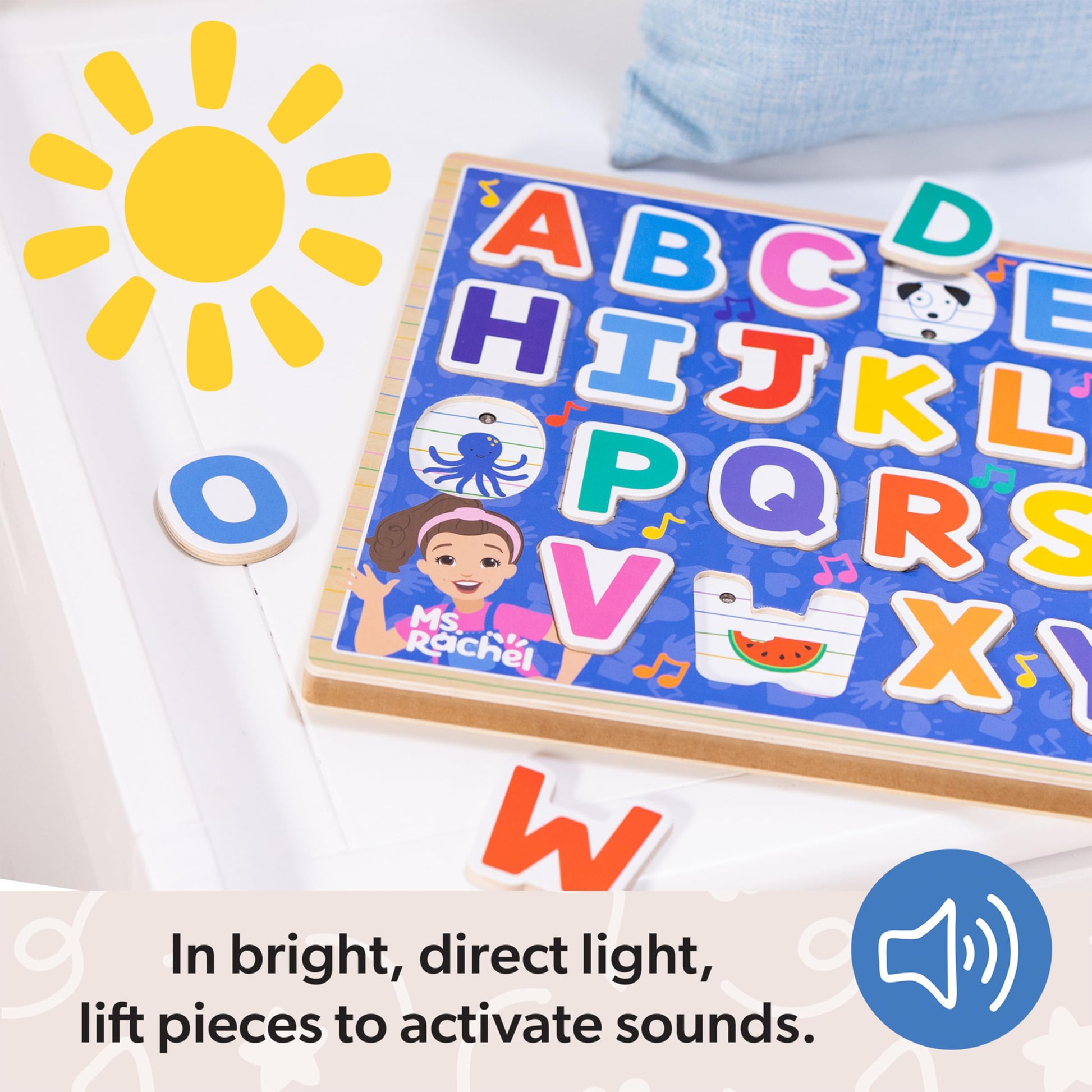 Buy now Melissa & Doug?? Ms. Rachelƒ?› Wooden Phonics Alphabet Sound Puzzle with Light-Activated Sound Effects, 26-Piece Toddler Toys for Boys and Girls Ages 2+ Years - FSC Certified at indiglob india