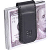Slim Magnetic Money Clip Genuine Leather Business Card Holder for Men, Black - Black