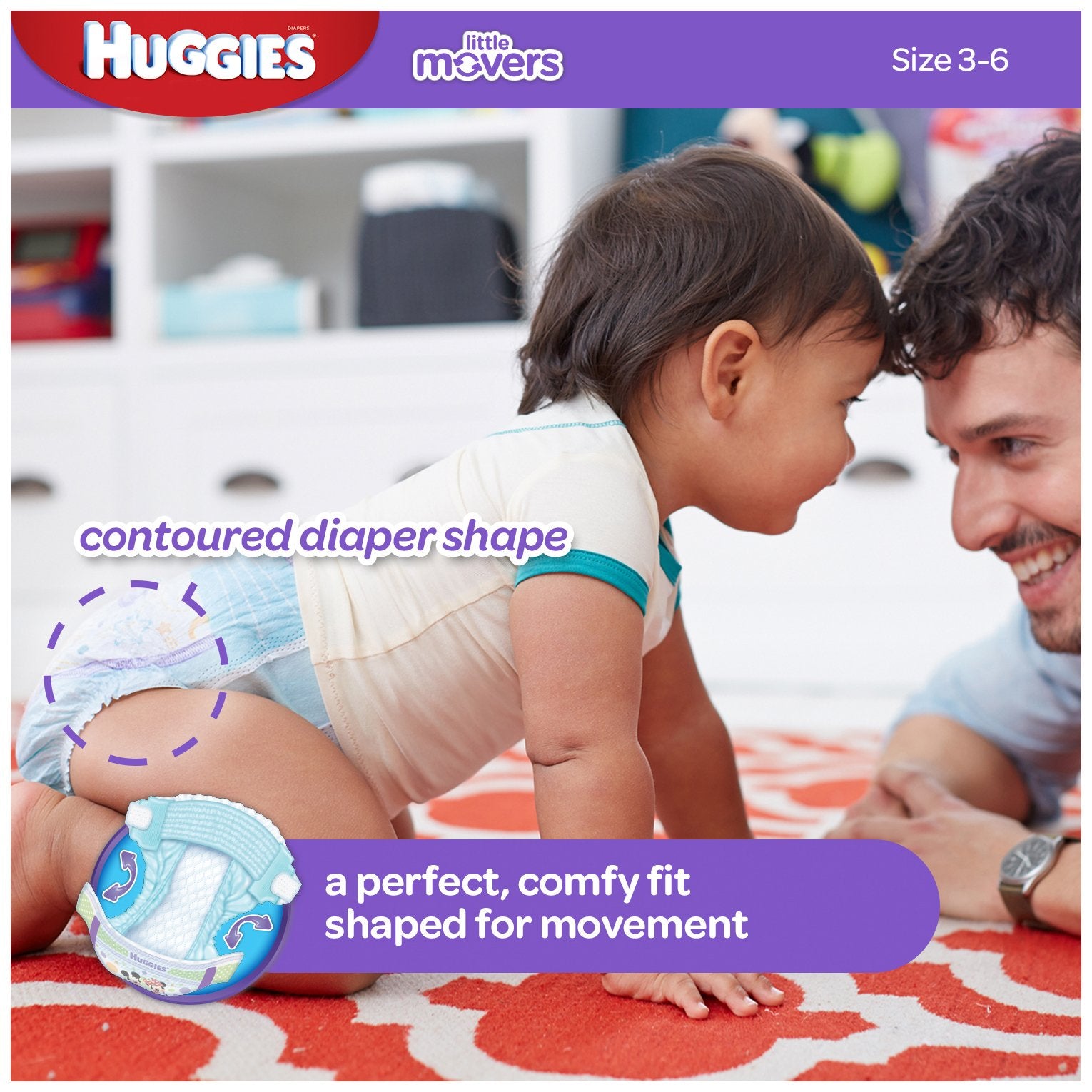 Buy now Huggies Little Movers Diapers - Size 3-28 ct at indiglob india