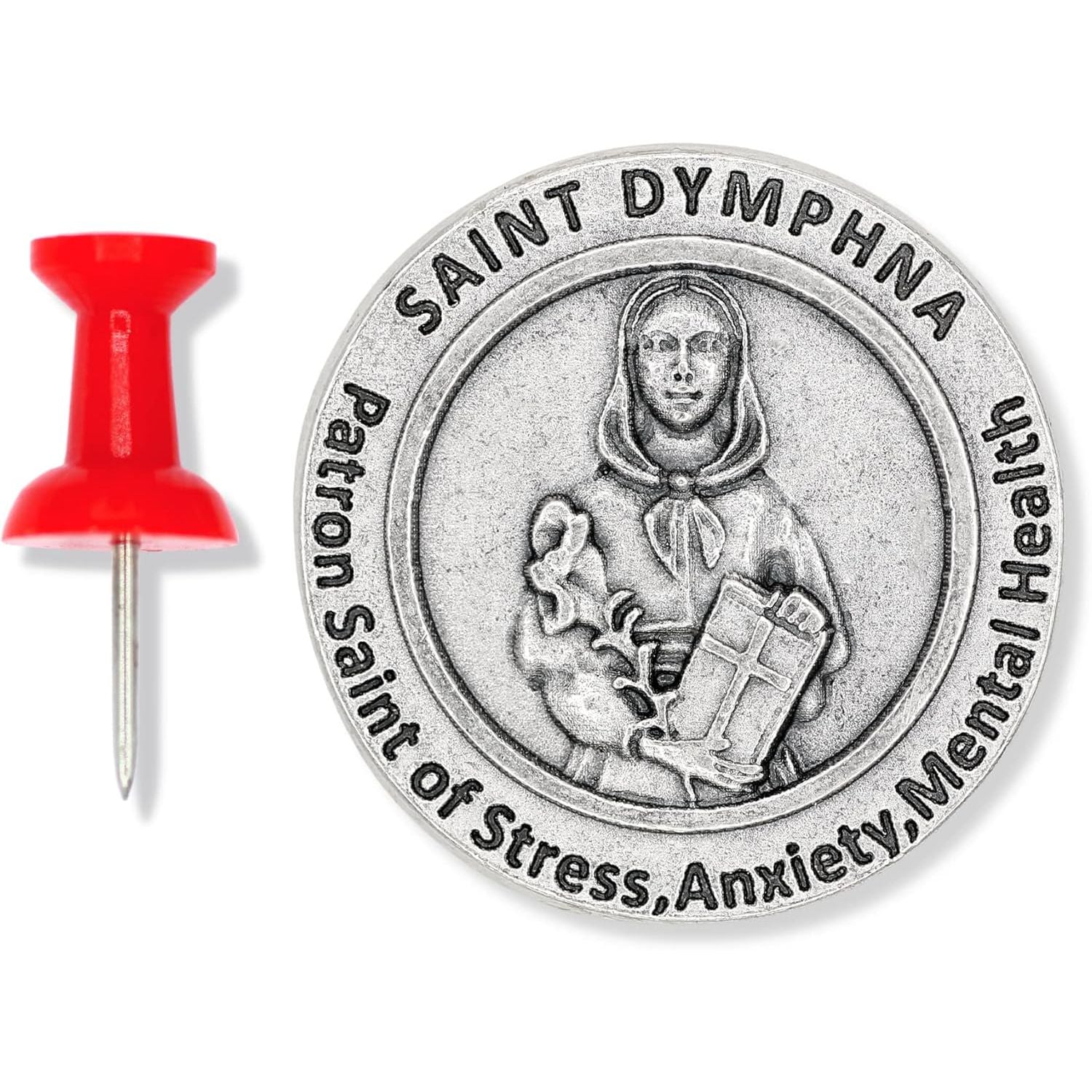 Buy now St St. Saint Dymphna Pocket Token Coin 1.2 with Prayer Catholic Patron Stress Anxiety Mental Health by Gifts Catholic, Inc. at indiglob india