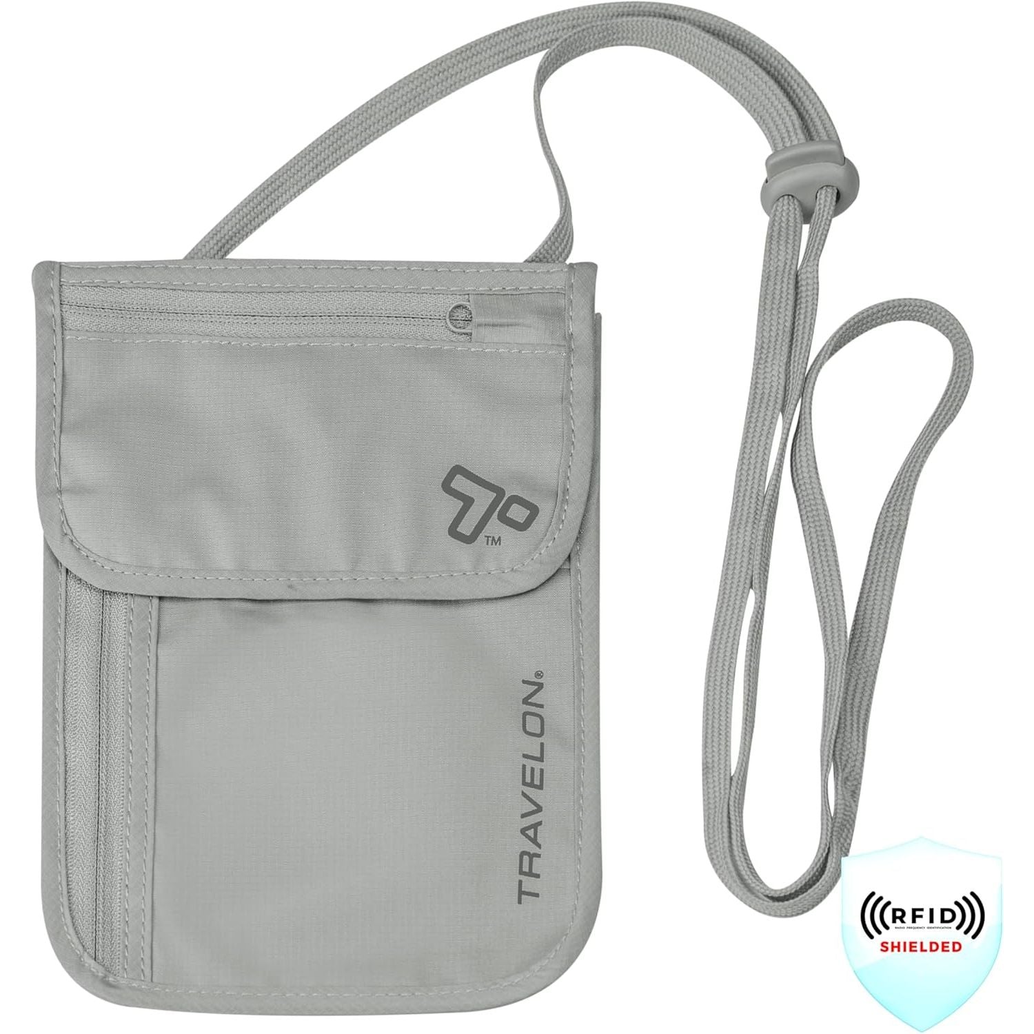 Buy now Travelon Rfid Blocking Undergarment Neck Pouch Travel Wallet, Gray, One Size at indiglob india