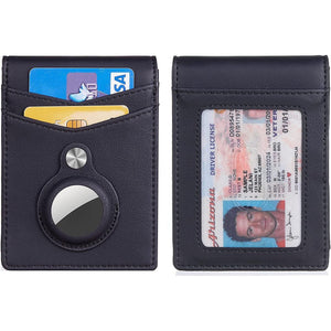 Hawanik Mens Slim Bifold Wallet With Integrated Case Holder for AirTag