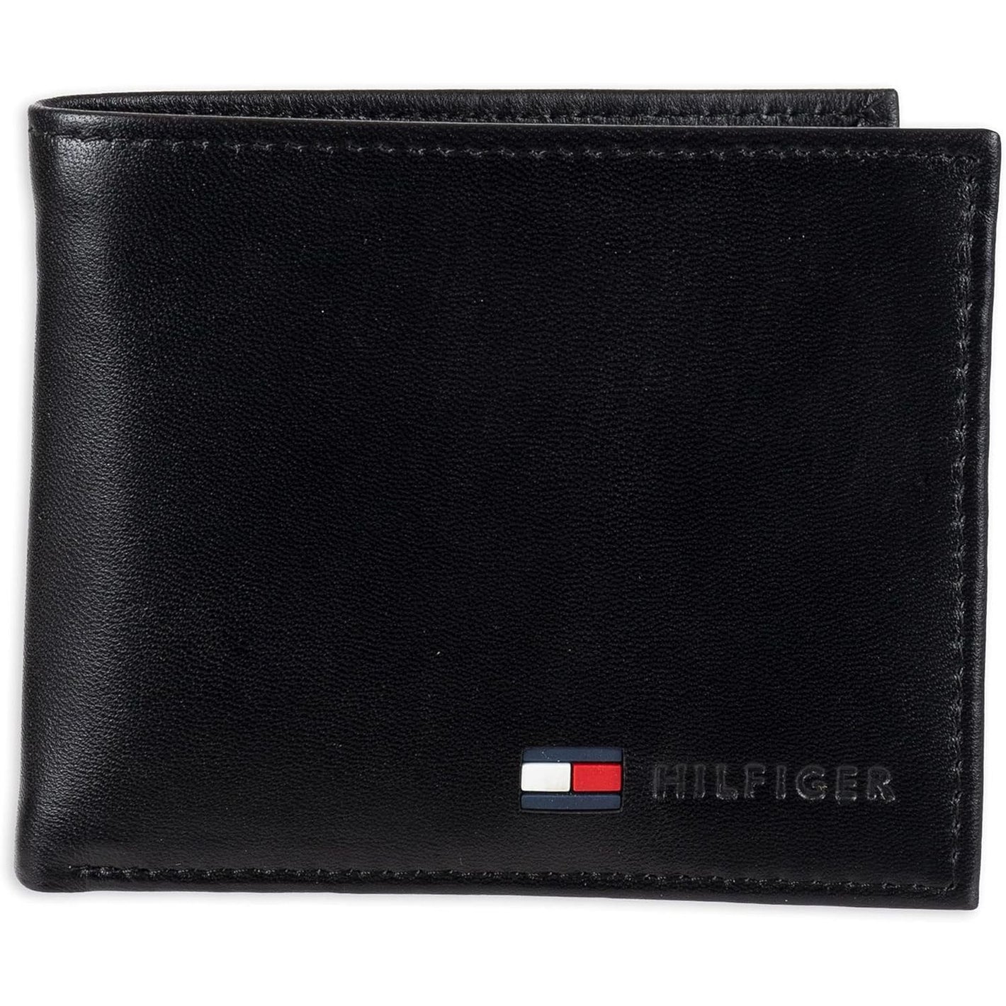 Tommy Hilfiger Men's Leather Slim Bifold Wallet with Coin Pocket