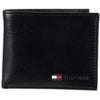 Tommy Hilfiger Men's Leather Slim Bifold Wallet with Coin Pocket - Black