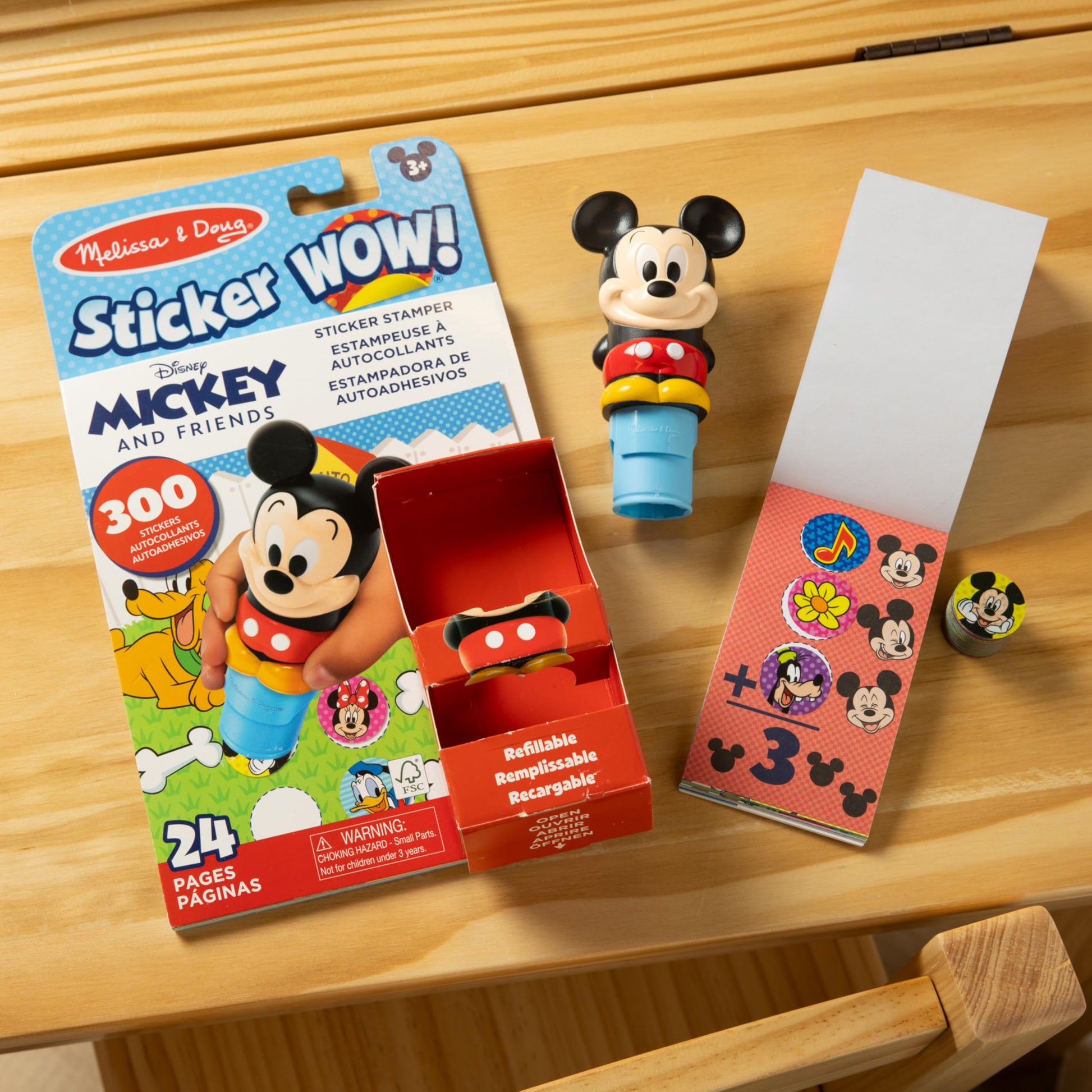Buy now Melissa & Doug Sticker Wow!ƒ?› Disney Mickey Mouse Bundle: 24-Page Activity Pad, Stamper, 500 Stickers, Mini Pad, Arts and Crafts Fidget Toy Collectible Character at indiglob india