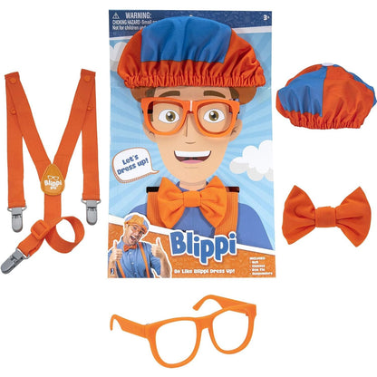 Blippi Dress Up Roleplay Set with Bow Tie, Suspenders, Hats, Glasses - For Toddlers