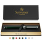 Buy now Scriveiner Black Lacquer Rollerball Pen - Stunning Luxury Pen, Real Gold Plating, Schmidt Ink Refill, Best Roller Ball Gift Set for Men & Women, Professional, Executive Office, Nice Pens 12. British Racing Green with Chrome at indiglob india