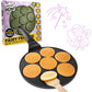 CucinaPro Emoji Friends Mini Pancake Pan, Nonstick Aluminum, 7 Unique Smiley Face Designs, Easy to Clean, Perfect for Kids' Breakfast