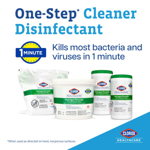 Buy now Clorox Healthcare Hydrogen Peroxide Cleaner Disinfectant Wipes, 12" x 11", Refill for Bucket, 185 Count (Package May Vary) at indiglob india