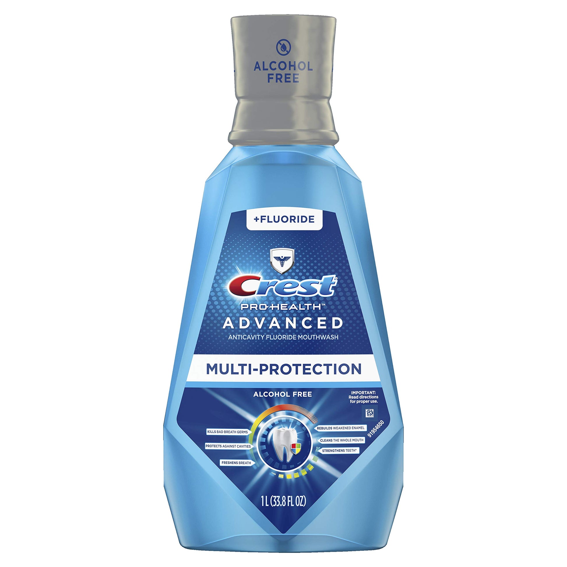 Buy now Crest Pro-Health Advanced Multi-Protection Mouthwash, Alcohol Free Mouthwash, Fresh Mint, 500 mL (16.9 Fl Oz), Pack of 4, Crest Mouthwash, Flouride Mouthwash 33.8 Fl Oz (Pack of 4) at indiglob india