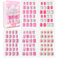 Laza 120pcs Children Nails Press On Pre-glue Full Cover Nail Tips Kit Glitter Gradient Color Rainbow Short Artificial False Nail Kits Lovely Christmas Gift for Children Kids Girls - Silver Pearl