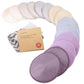 Organic Breast Pads - 14 Viscose Derived from Bamboo Washable Pads + Wash Bag, 3-Layers Breastfeeding Nipple Pad for Maternity, Reusable Nipplecovers for Breast Feeding(Pastel Touch Lite, L 4.8")
