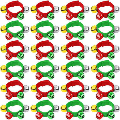 Augshy Jingle Bells, 24 Pcs Wrist Band Jingle Bells, 12 Musical Instruments Gift for Kids