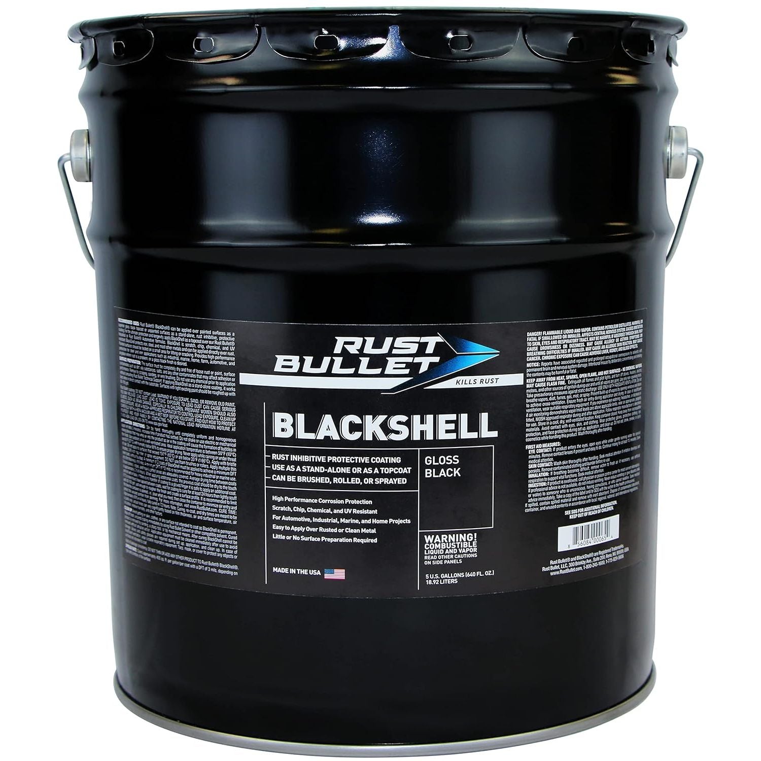 Buy now RUST BULLET BlackShell - Gloss Black - 4 Oz - Corrosion Preventive Coating, UV Resistant Rust Proofing Paint, Long-Lasting Metal Protection 640 Fl Oz (Pack of 1) at indiglob india
