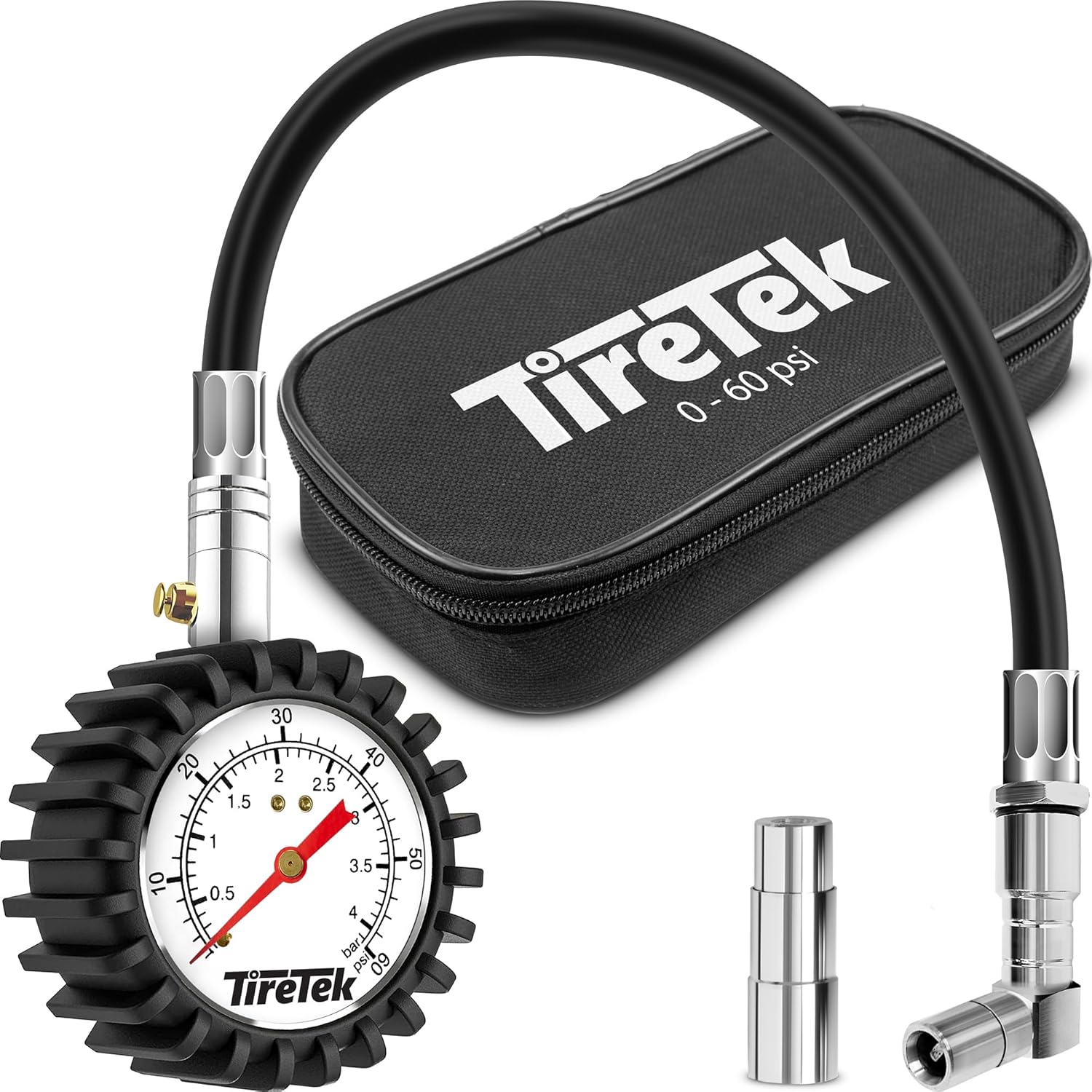 Buy now Tire Pressure Gauge for Cars (0-60 PSI, ANSI Certified) Premium Air Pressure Gauge for Tires - Easy to Read Automobile Analog Circular Dial Low PSI Checker Tester Long + Bike Valve at indiglob india