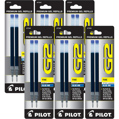 Value Pack of 6 - Pilot G2 Gel Ink Refill, 2-Pack for Rolling Ball Pens, Fine Point, Blue Ink (77241)