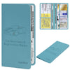 Leather Car Registration and Insurance Card Holder, Car Document Holder for Cards License with Magnetic Shut (Black, large) - Blue-Upgraded