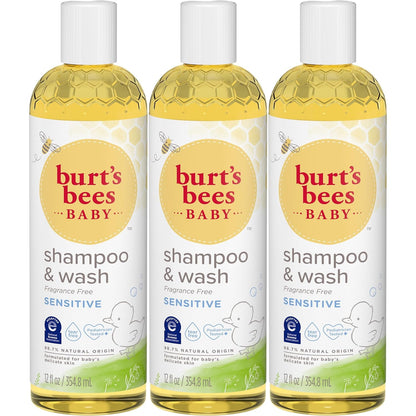 Burt's Bees Baby Shampoo and Body Wash with Lavender, Calming Tear Free Baby Soap, 98% Natural Origin, 21 Fl Oz
