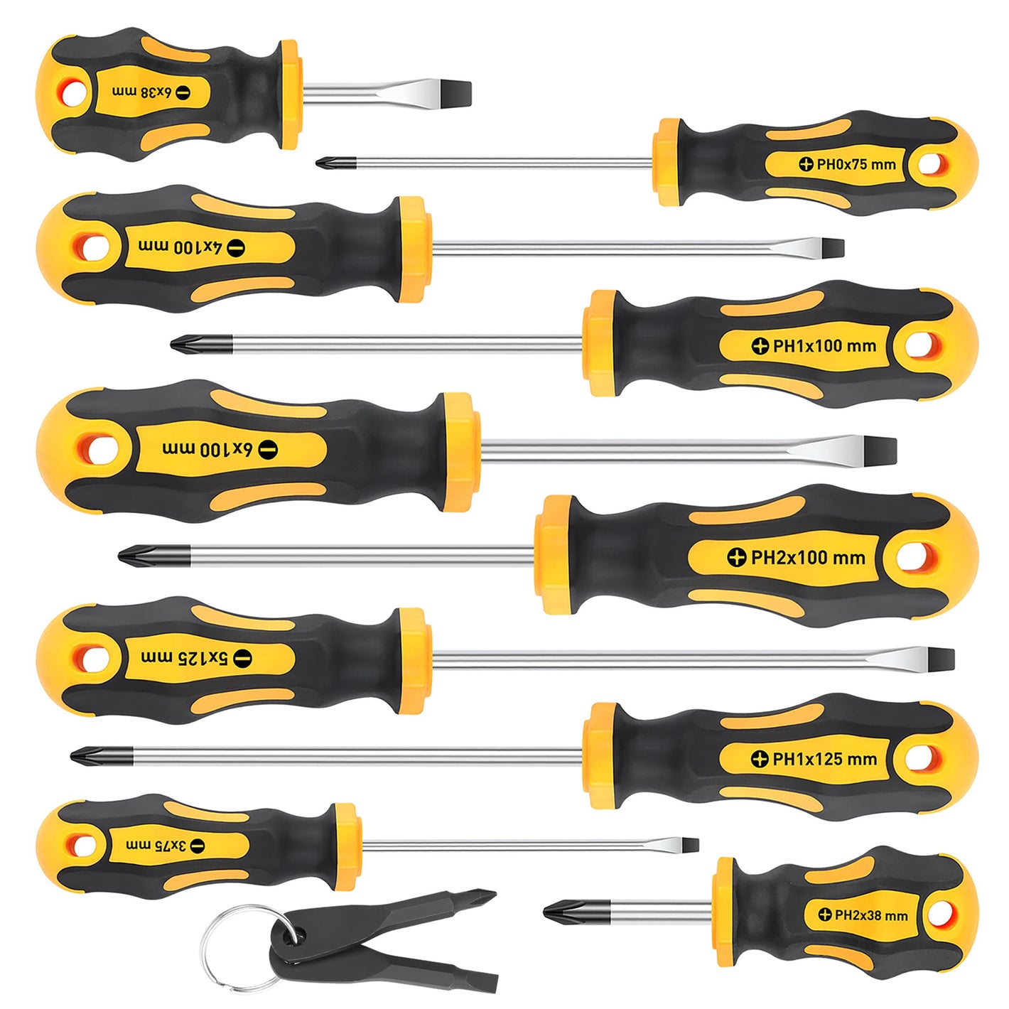 Buy now Amartisan 10-Piece Magnetic Screwdrivers Set, 5 Phillips and 5 Slotted Tips Professional Cushion Grip Screwdriver Set at indiglob india