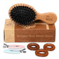 BLACK EGG Boar Bristle Hair Brush for Women Men Kid, Soft Natural Bristles Brush for Thin and Fine Hair, Restore Shine and Texture, Set includes Bamboo comb and 3 hair ties