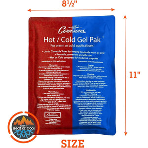 Camerons Hot or Cold Gel Pack - XL Ice & Heating Pack (8"x11") - Large Reusable Pak Keeps Temperature - Use in Casserole Carrier & Lunch Box for Food -Use as Warm & Cold Compress & Physical Therapy