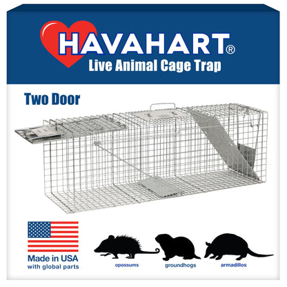 Buy now Havahart Large 2 Door Humane Catch and Release Live Animal Trap for Armadillos, Beavers, Bobcats, Small Dogs, Cats, Foxes, Groundhogs, Nutria, Opossums, Raccoons, Live Catch Trap for Stray Dogs 1045SR at indiglob india