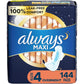 Always Ultra Thin Overnight Pads with Wings, Size 4, Overnight, 78 Count (3 Packs of 26)