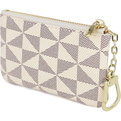 Veki Coin Purse Change Mini Purse Wallet With Key Chain Ring Zipper for Men Women Fashionable Bag Key Chain Pendant Leather Classic Clutch Purse(Brown)