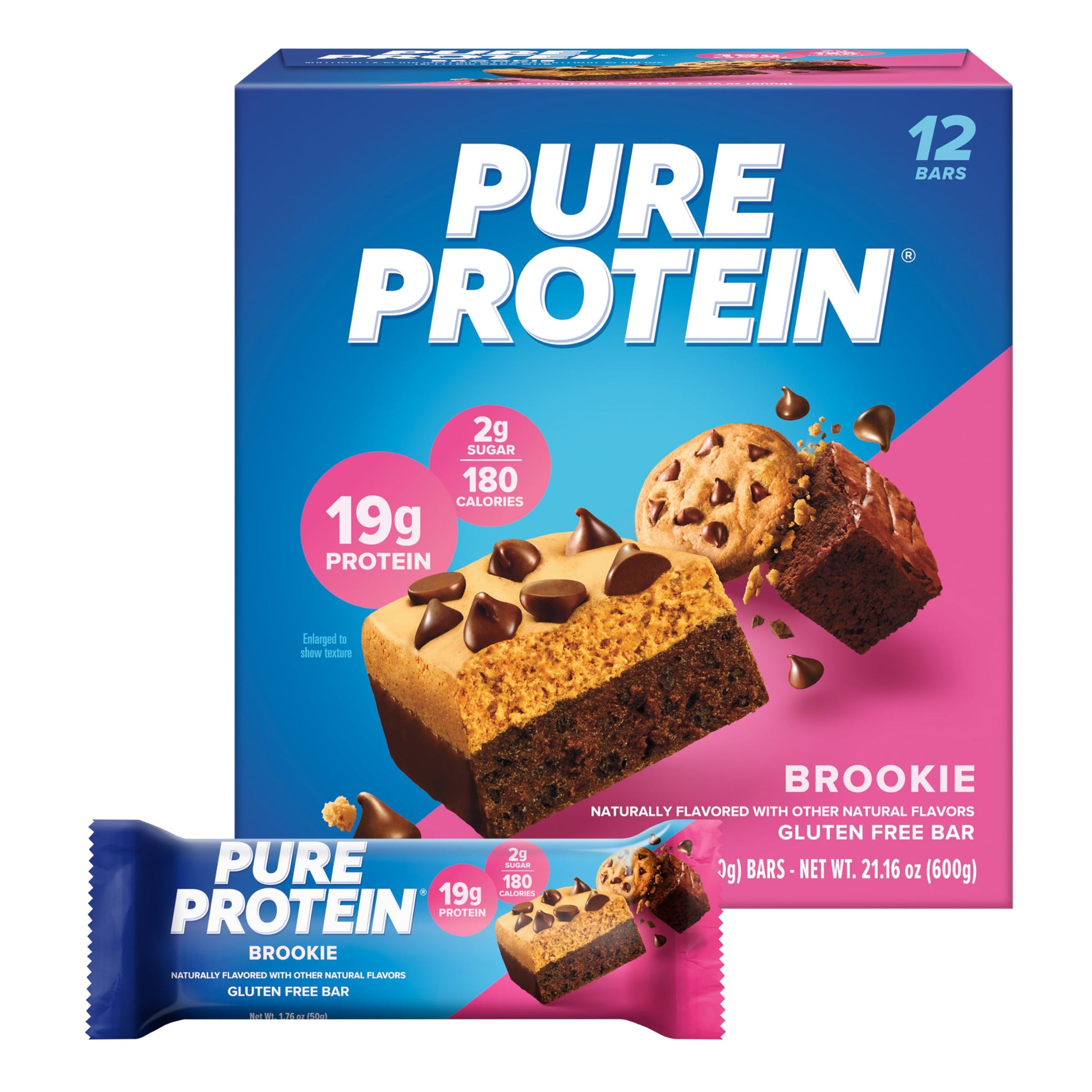 Buy now Pure Protein Chocolate Peanut Caramel Protein Bars – 20g Protein, 3g Sugar, 190 Calories (12 count) Low Sugar* High Protein Snack - Gluten Free - Perfect for a Healthy Snack Brookie at indiglob india