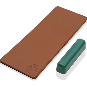BeaverCraft Stropping Leather Strop for Knife Sharpening Strop LS2P1 - Knife Stropping Kit 3 x 8 IN - Knives Sharpener with Honing Strop Polishing Compound Set - Double Sided