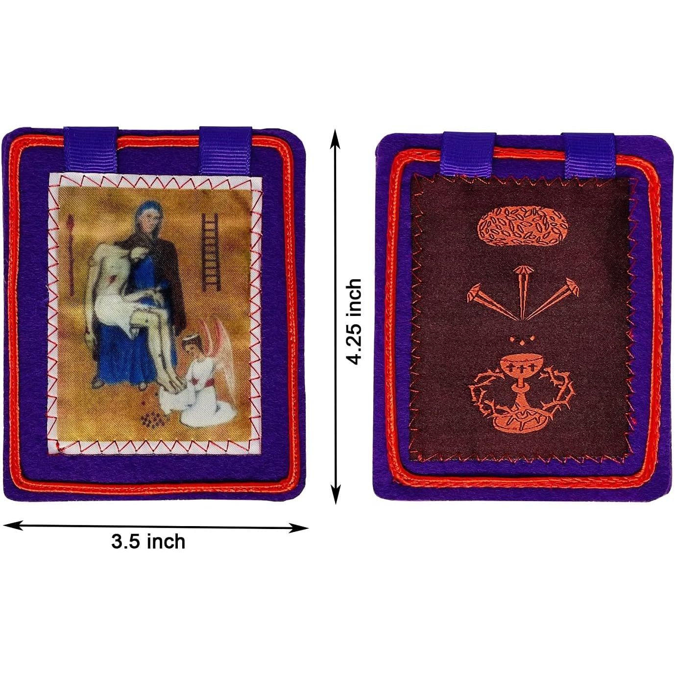 Buy now Scapulars Catholic,Purple Scapular of Benediction and Protection, Scapular of Marie Julie Jahenny, Escapularios Catolicos, Handmade Scapulars Catholic Necklace Gift for Church Religious Decor at indiglob india