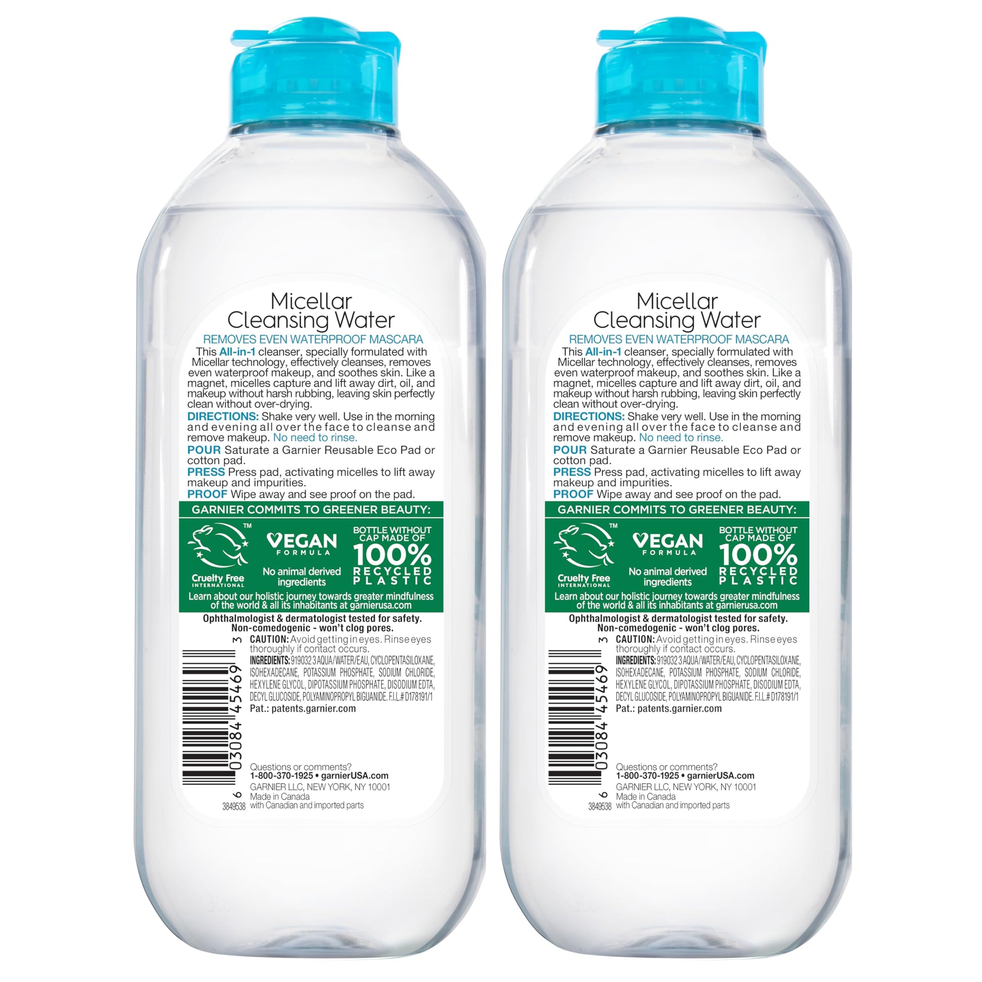 Buy now Garnier Micellar Water for Waterproof Makeup, Hydrating Facial Cleanser & Makeup Remover, Suitable for Sensitive Skin, Vegan, Cruelty Free, 13.5 Fl Oz (400mL), 2 Count at indiglob india