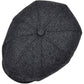 VOBOOM Men Wool Blend 8 Panel Newsboy Cap Herringbone Cabbie Flat Tweed Hat