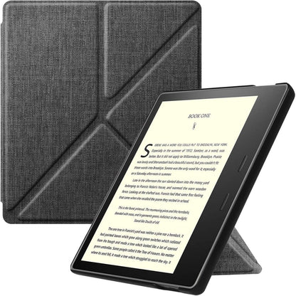 Fintie Origami Case for 7" Kindle Oasis (10th/9th Generation, 2019/2017 Release) - Slim Fit Stand Cover Support Hands Free Reading with Auto Wake Sleep, Black