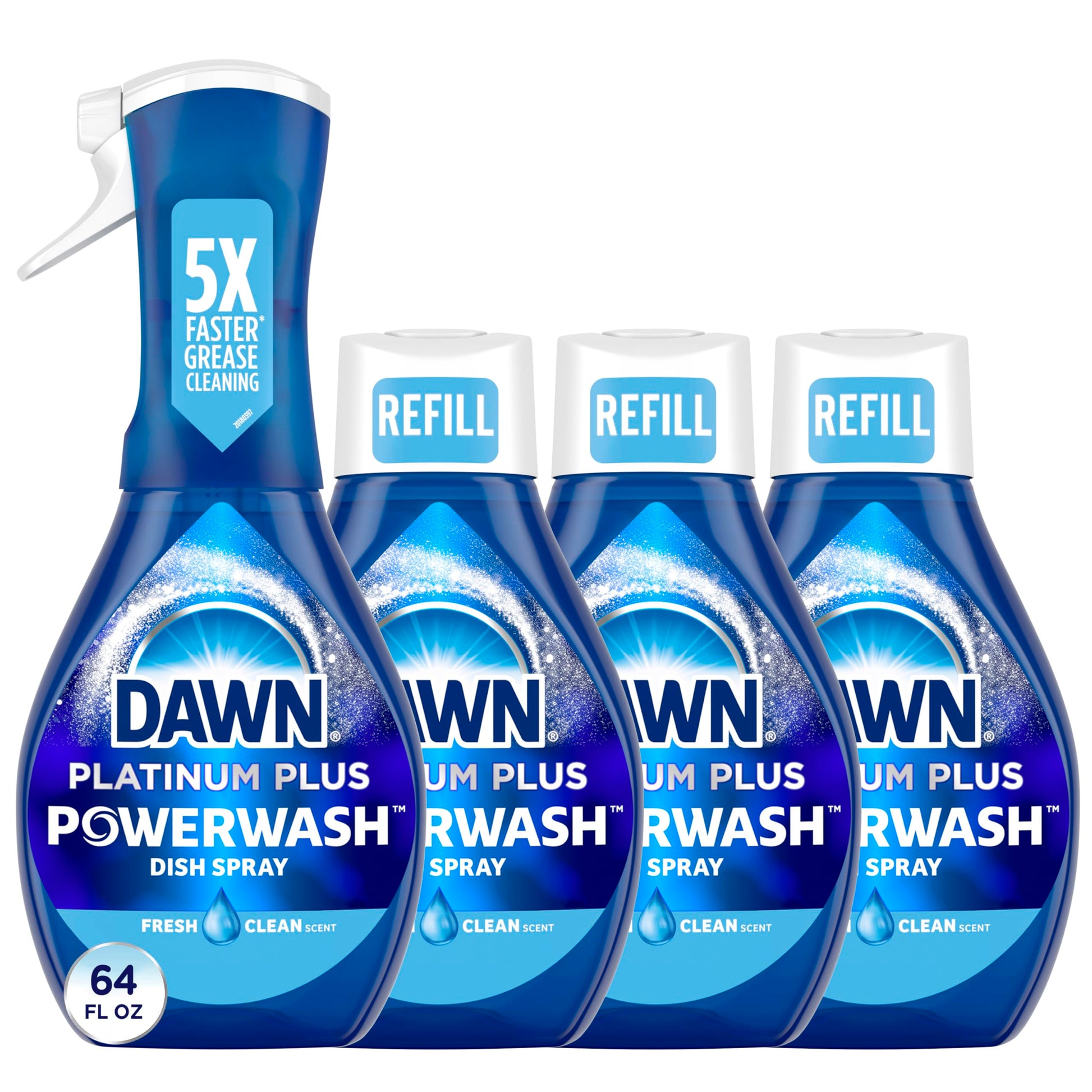 Buy now Dawn Powerwash Spray, Dish Soap, Dishwashing Liquid, Cleaning Supplies, Fresh, 1 Starter Kit + 1 Refill, 32 Fl Oz Fresh 16 Fl Oz (Pack of 4) at indiglob india