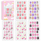 Laza 120pcs Children Nails Press On Pre-glue Full Cover Nail Tips Kit Glitter Gradient Color Rainbow Short Artificial False Nail Kits Lovely Christmas Gift for Children Kids Girls - Silver Pearl
