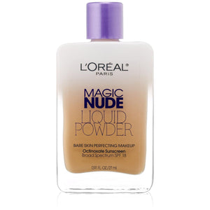 L’Oréal Paris Magic Nude Liquid Powder Bare Skin Perfecting Makeup SPF 18, Natural Beige, 0.91 Ounces