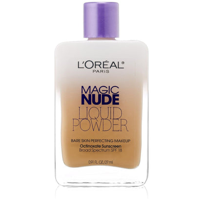 L’Oréal Paris Magic Nude Liquid Powder Bare Skin Perfecting Makeup SPF 18, Natural Beige, 0.91 Ounces