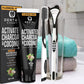 Charcoal Toothpaste Whitening, SLS Free, Tongue Cleaner & Toothbrush Included, Mint, Removes Coffee Stains from Teeth, 4oz