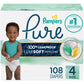 Pampers Pure Protection Baby Diapers, Size 5 (27+ lbs), 132 Count, Up to 100% Leakproof, Premium Plant-based Skin Protection, Hypoallergenic Soft Diapers