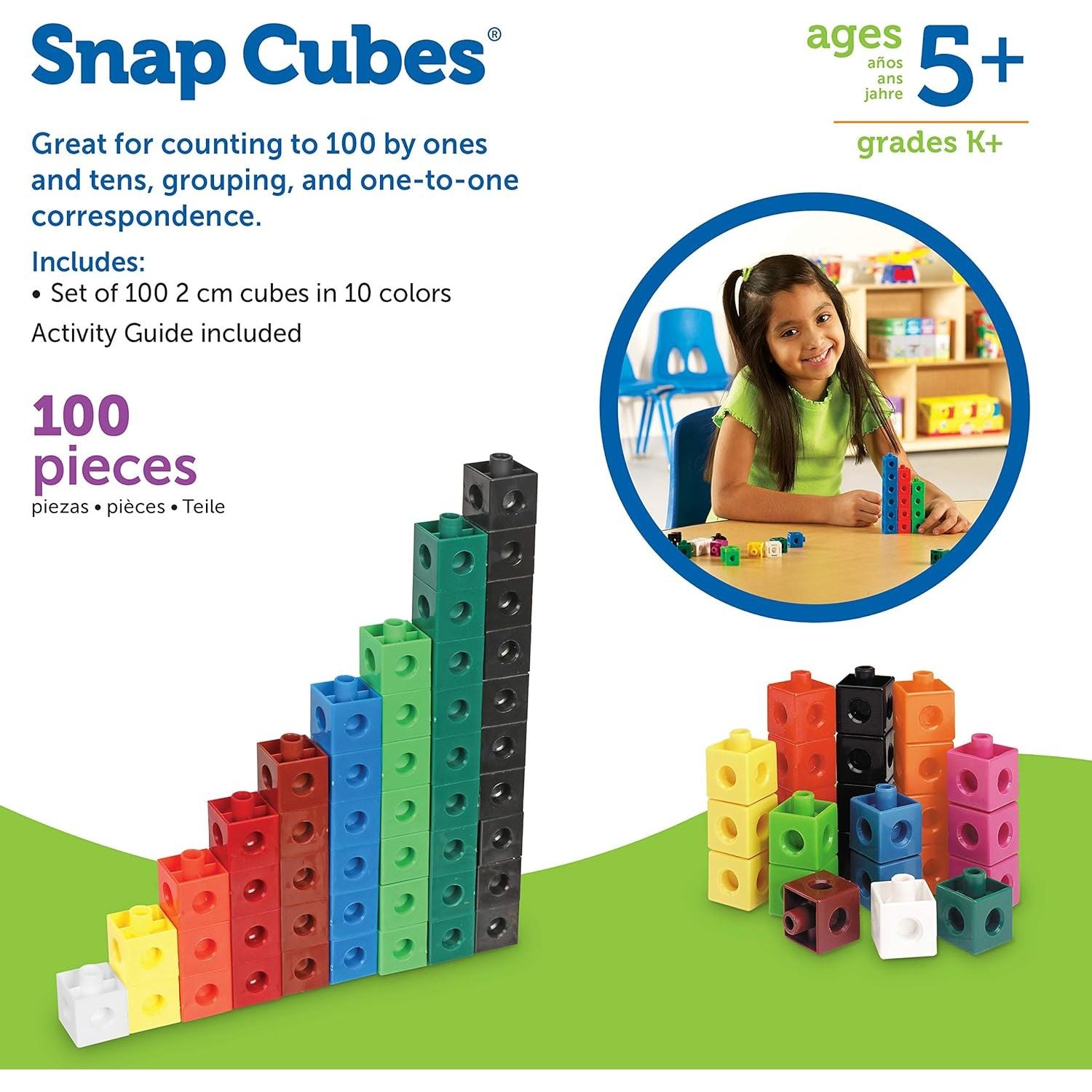 Buy now Learning Resources Snap Cubes - 100 Pieces, Ages 5+ Homeschool and Classroom Supplies, Educational Counting Toy, Math Games for Kids, Teacher Aids at indiglob india
