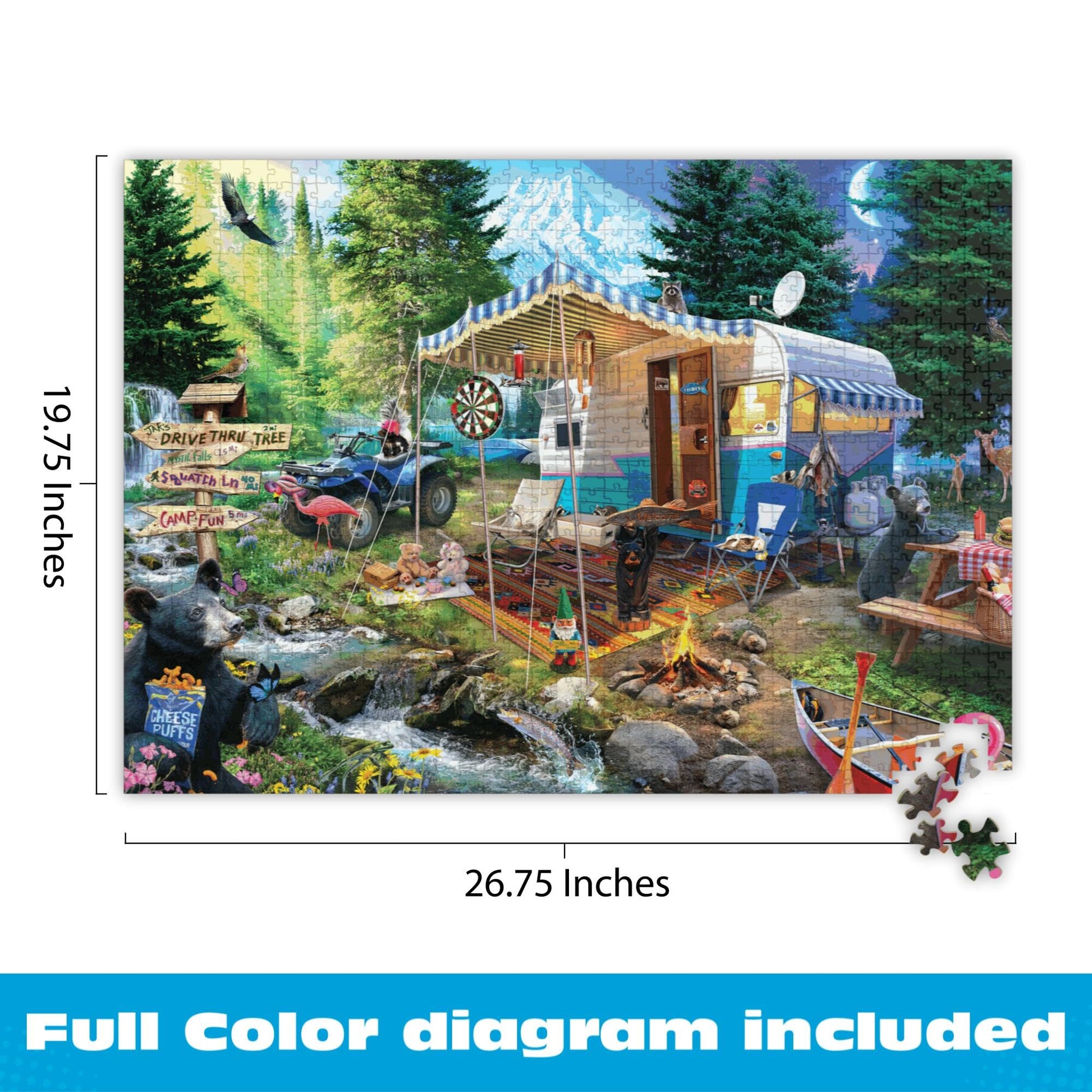 Buy now Buffalo Games - Mountain Retreat - Jeff Haynie - 1000 Piece Jigsaw Puzzle for Adults, Challenging and Colorful Camping Scene, Precision-Cut Pieces, Includes Full-Color Poster at indiglob india