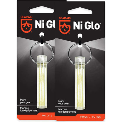 GEAR AID Ni Glo 2” UV Rechargeable Glowing Keychain, Glow-in-the-Dark Accessory for Keys, Camping and Outdoor Gear
