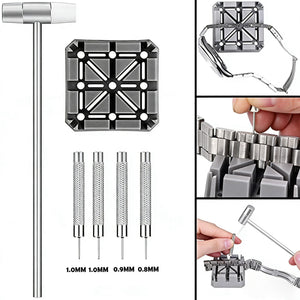 Buy now Watch Band Strap Link Pins Remover Repair Tool,24 in 1 Kit with 6 Extra Tips Replacement,20PCS Cotter Pin,Spring Bar Tool Set,1PCS Head Hammer at indiglob india