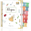 Recipe Book to Write in Your Own Recipes, Blank Cookbook with 175 Pages for Family Cooking Lover, Recipe Notebook with Tab Sticker Sheets, Recipe Journal, Hardcover, 7.5" x 9.5" - White