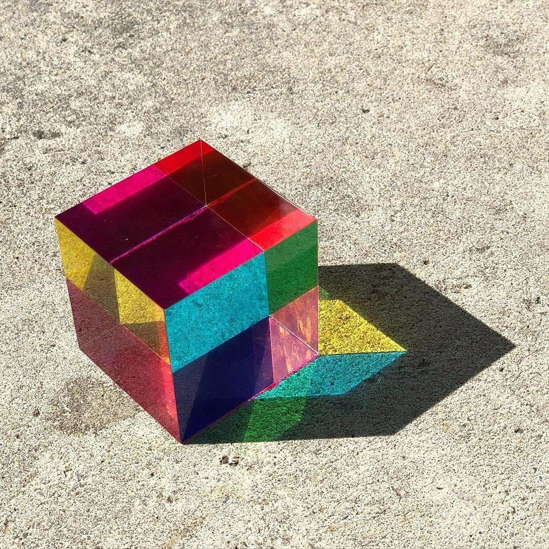 CMY Cubes Original (50mm) - Cyan, Magenta & Yellow Cube - Optical Color Cube - Teaches Subtractive Color Mixing for Ages 15+, Educational, Scientific, Physics & Kinetic Art Desk Object, STEAM - My Store