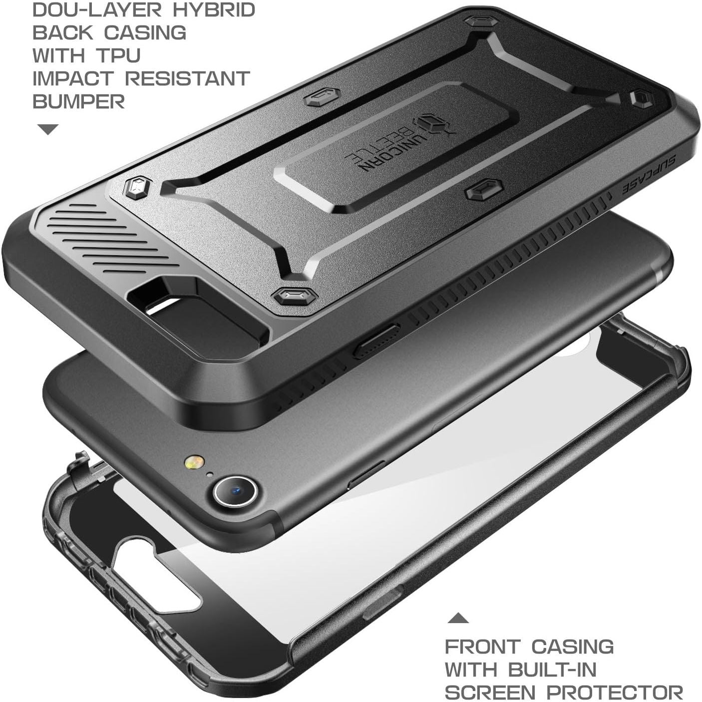 Buy now SUPCASE for iPhone 8 Plus Case with Belt-Clip (Unicorn Beetle Pro), [Built-in Screen Protector] [Military-Grade Drop Protection] Heavy Duty Rugged Phone Case for iPhone 8 Plus/iPhone 7 Plus, Black at indiglob india