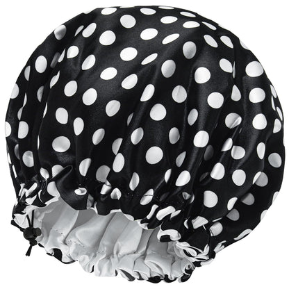 Satin Silk Bonnet for Curly Hair Bonnet Braid Bonnet for Sleeping Bonnets for Women Large Double-Layer Adjustable Black
